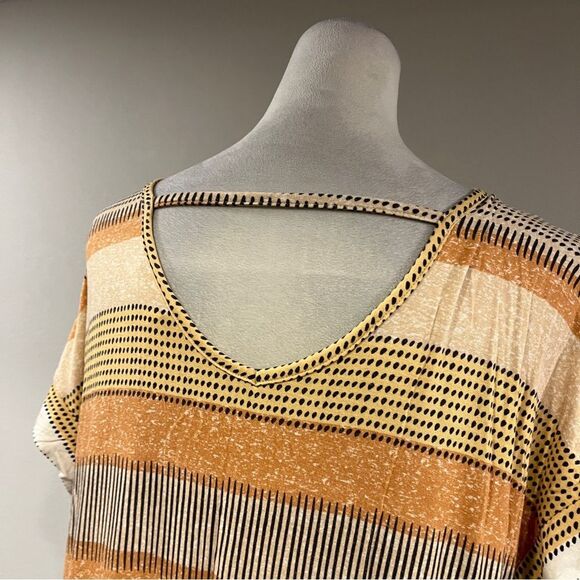 LuLaRoe Earthy Tones Striped Maxi stretchy Dress size medium - Picture 7 of 12